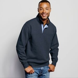 ORVIS‎ Quarter-Zip Pull Over Sweatshirt Navy Men's Size M Preppy Dressy Casual